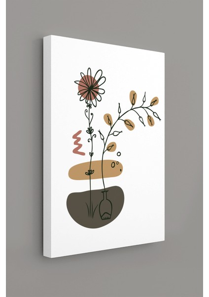 Gift Pack Soyut Çiçekler Modern Minimal Kanvas Tablosu 3'lü Canvas Tablo Seti