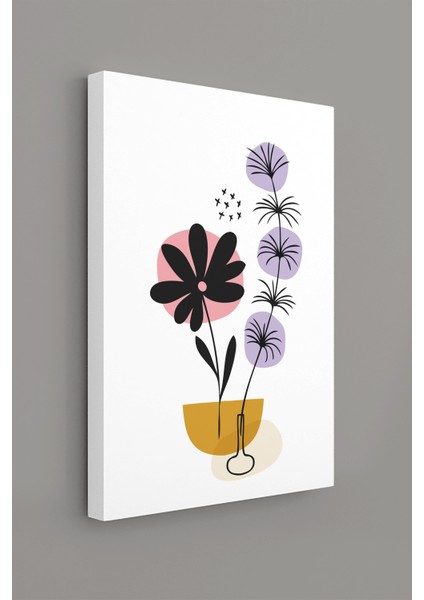 Gift Pack Soyut Çiçekler Modern Minimal Kanvas Tablosu 3'lü Canvas Tablo Seti