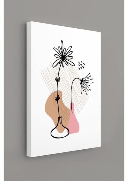 Gift Pack Soyut Çiçekler Modern Minimal Kanvas Tablosu 3'lü Canvas Tablo Seti