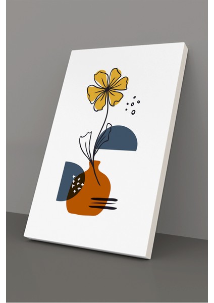 Gift Pack Soyut Çiçekler Modern Minimal Kanvas Tablosu 3'lü Canvas Tablo Seti