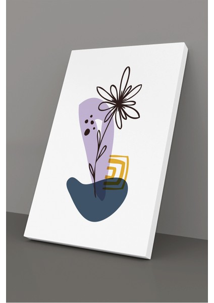 Gift Pack Soyut Çiçekler Modern Minimal Kanvas Tablosu 3'lü Canvas Tablo Seti