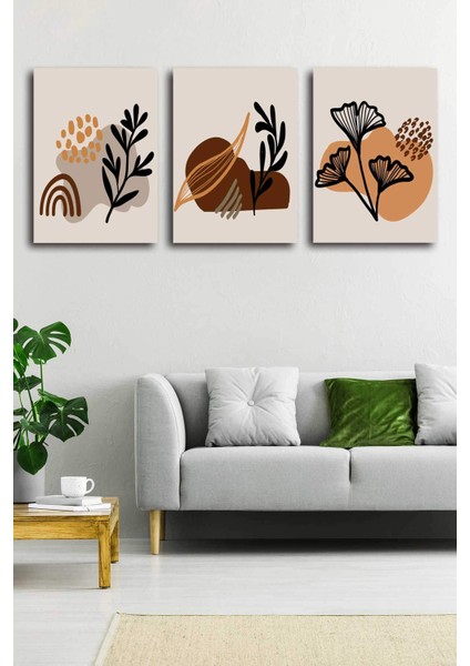 Gift Pack Soyut Modern Minimal Kanvas Tablosu 3'lü Canvas Tablo Seti