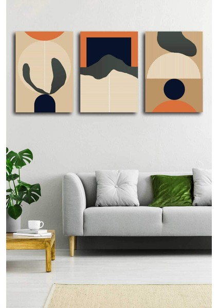 Gift Pack Soyut Modern Minimal Kanvas Tablosu 3'lü Canvas Tablo Seti