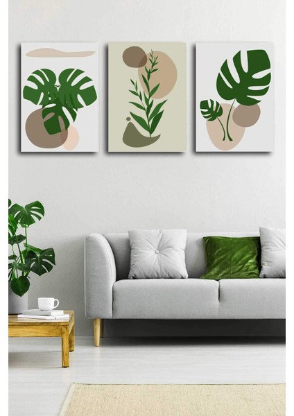Gift Pack Soyut Modern Minimal Kanvas Tablosu 3'lü Canvas Tablo Seti