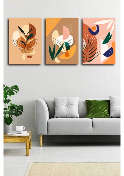Gift Pack Soyut Modern Minimal Kanvas Tablosu 3'lü Canvas Tablo Seti