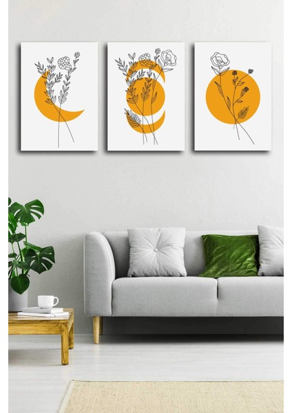 Gift Pack Soyut Modern Minimal Kanvas Tablosu 3'lü Canvas Tablo Seti