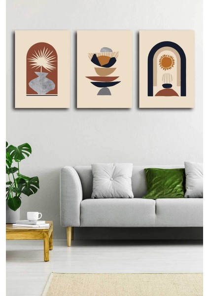Gift Pack Soyut Modern Minimal Kanvas Tablosu 3'lü Canvas Tablo Seti