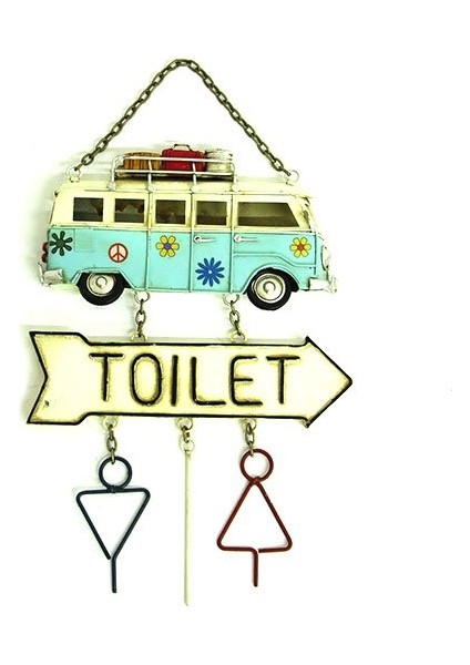 Dekoratif Metal Wc Kapı Yazısı Minibüs ( Toilet )