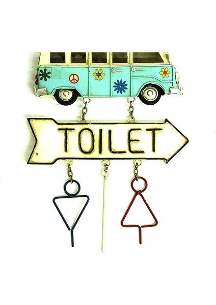 Dekoratif Metal Wc Kapı Yazısı Minibüs ( Toilet )