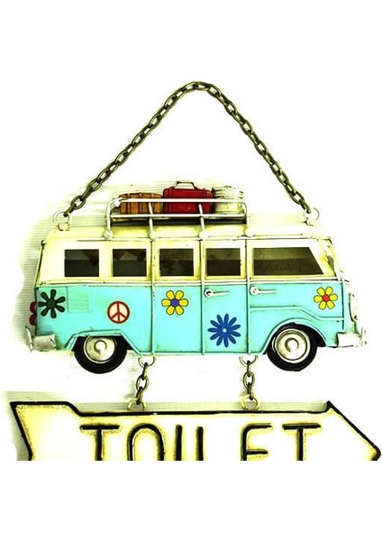 Dekoratif Metal Wc Kapı Yazısı Minibüs ( Toilet )