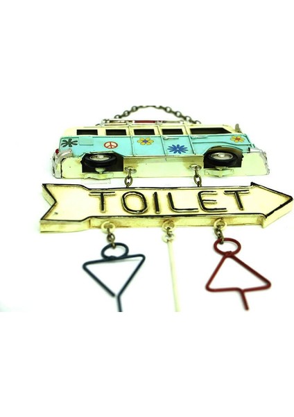 Dekoratif Metal Wc Kapı Yazısı Minibüs ( Toilet )