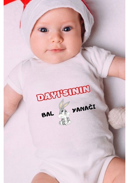 Özel Tasarım Bebek Zıbın - Çıtçıtlı Body (Dayısının Bal Yanağı)