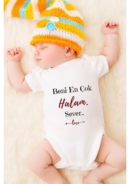 Özel Tasarım Bebek Zıbın - Çıtçıtlı Body (Beni En Çok Halam Sever!)