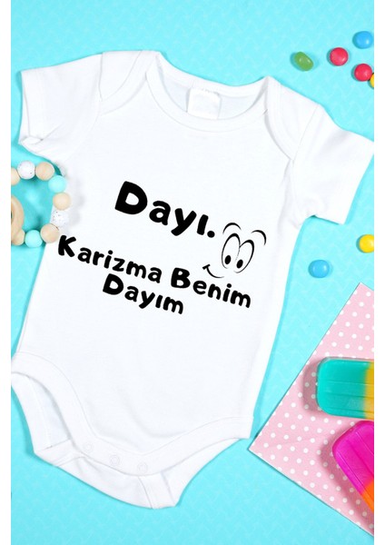 Özel Tasarım Bebek Zıbın 0-3 Yaşa Uygun(Karizma Benim Dayım!)