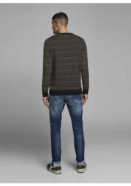 Dale Knit O Yaka Erkek Lacivert Kazak