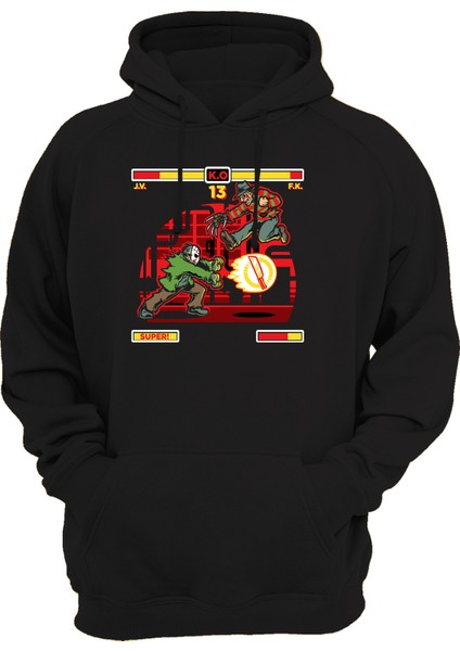 Freddy Vs Jason Baskılı 3 Ipl. Şardonlu, Içi Polar, KALIN(600GR) Hoodie