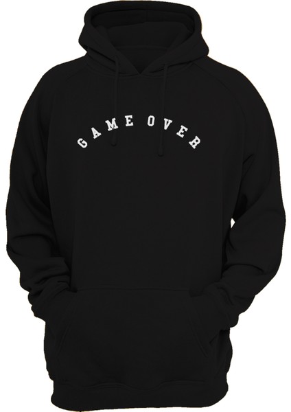 Game Over Baskılı 3 Ipl. Şardonlu, Içi Polar, KALIN(600GR) Kapüşonlu Hoodie