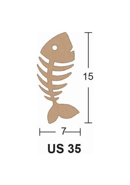Ahşap Küçük Eğik Kılçık 15x7cm 8mm Us35