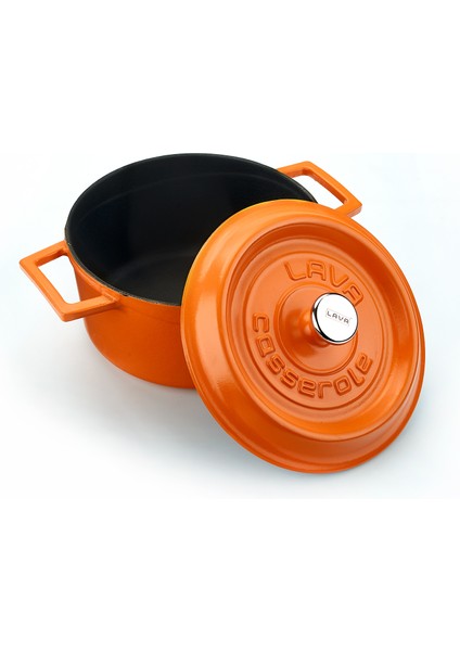 Döküm Demir Spring Yuvarlak Tencere Trendy Kapak Mat Turuncu (Ø) 20 cm fiyatları