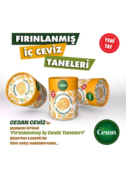 Cesan Ceviz - Fırınlanmış Ceviz Taneleri 150 gr. X 4 Adet - Yeni Tat