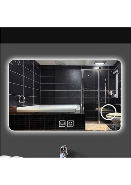 65X90 cm Büyüteçli Dokunmatik Tuşlu Buğu Yapmayan Ledli Banyo Aynası modelleri