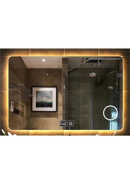 60X70 cm Makyaj Aynalı Dokunmatik Tuşlu Buğu Yapmayan Ledli Banyo Aynası fırsatları