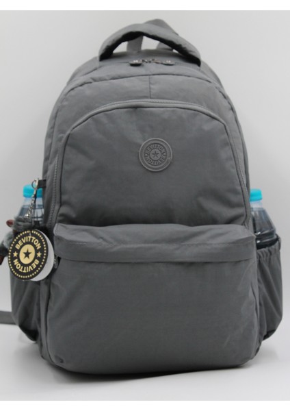 Su Geçirmez Kumaş Moden Gri Unisex Kadın Sırt Çantası 2200