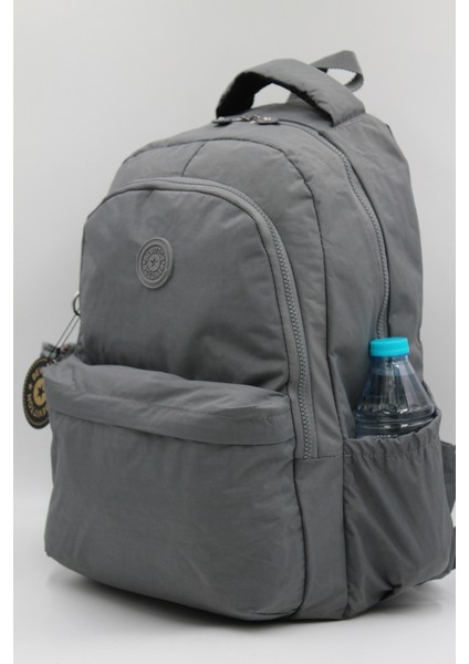 Su Geçirmez Kumaş Moden Gri Unisex Kadın Sırt Çantası 2200