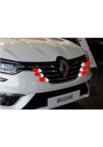 Renault Megane 4 Krom Ön Panjur Çıtası 5 Parça Paslanmaz Çelik