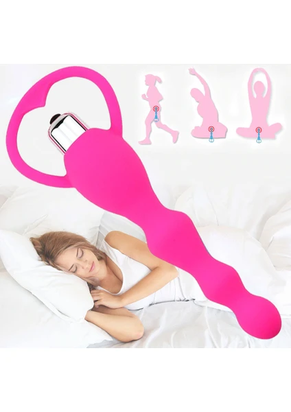 Vibratör Anal Plug Boğumlu Güçlü Titreşimli Medikal Silikon Anal Shop Vibratör Af4166-12