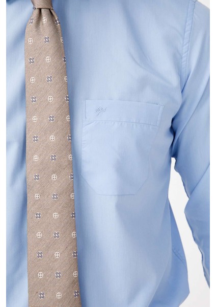 Erkek K.Mavi Regularfıt / Rahat Kalıp 7 Cm Klasik Gömlek