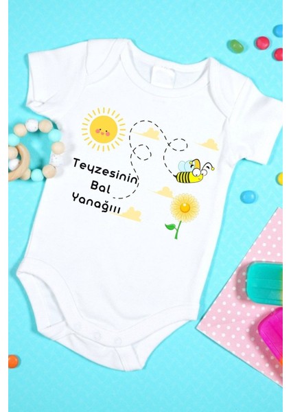Özel Tasarım Bebek Zıbın - Çıtçıtlı Body (Teyzesinin Bal Yanağı )