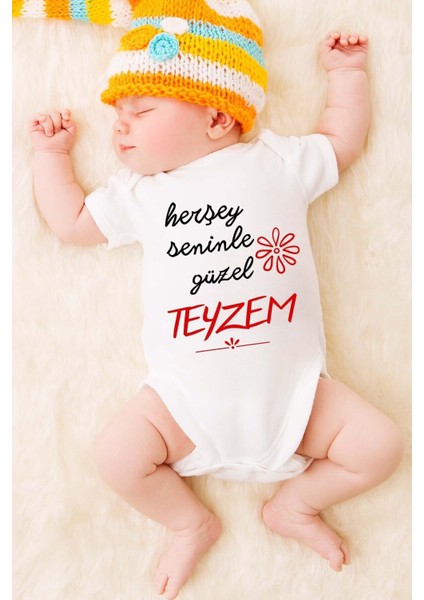 Özel Tasarım Bebek Zıbın 0-3 Yaşa Uygun(Herşey Seninle Güzel)