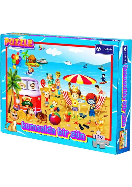 Adam Games Kumsalda Bir Gün 120 Parça Puzzle