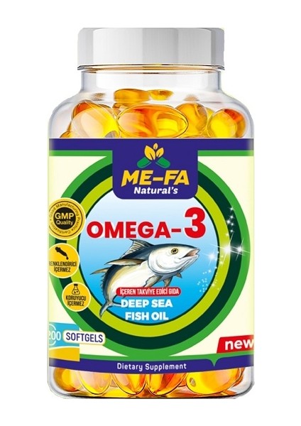 Omega 3 200 Softgel Yeni Formül Epa&dha 2000 Mg Balık Yağı Helal Belgeli
