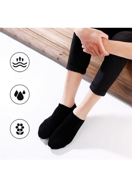 Pamuklu Ekonomik Düz Siyah Erkek Spor Patik Çorap 12 Çift modelleri