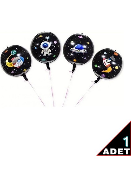 Uzay Temalı 60 cm Küre 4D Folyo Balon - 1 Adet