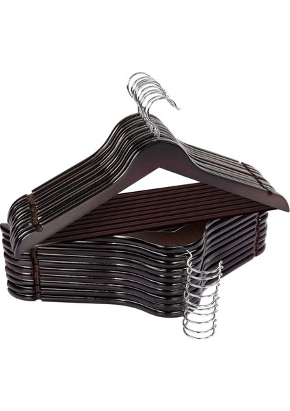 36 Adet Ahşap Görünümlü Plastik Kıyafet ve Elbise Askısı Siyah fiyatları