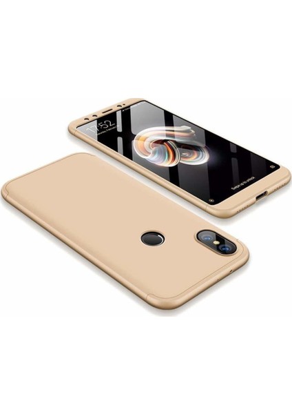 Xiaomi Mi 6x / A2 360 Derece Kaliteli Tam Koruma Ays Kılıf Gold