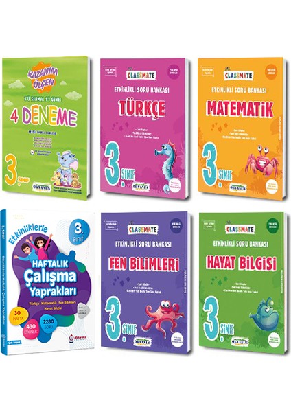 3. Sınıf Classmate Soru Bankası + Deneme ve Etkinliklerle Haftalık Çalışma Yaprakları Seti (Ciltli)