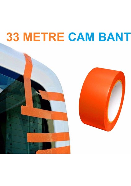 Car Accesorıes Turuncu Cam Montaj Bandı 45 mm Pvc Bant Tamir Bandı - 30 Metre fırsatları