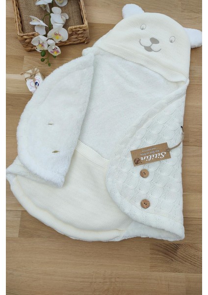 Kız Erkek Bebek Krem Triko Kundak Anakucağı modelleri