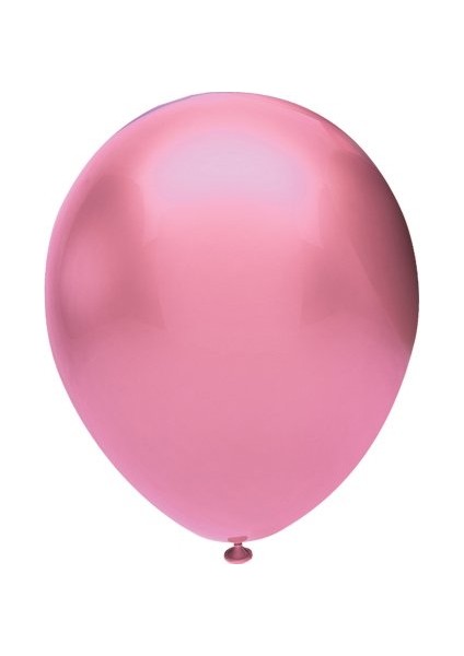 Balonevi, Metalik Pembe, 12'' Metalik Renk Baskı Balonu 100'LÜ Paket