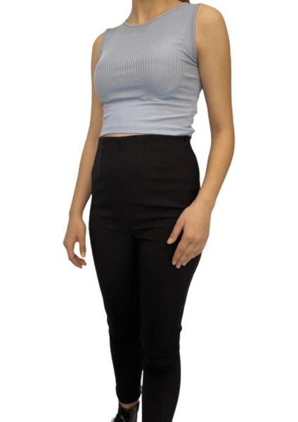 Kadın Kaşkorse Kolsuz Crop Body-Mavi fiyatları