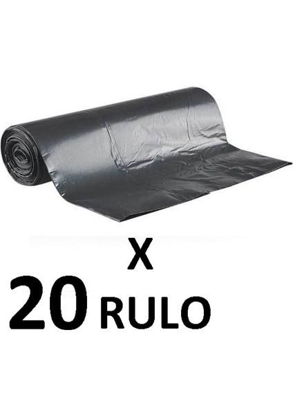 Jumbo 80x110 cm Siyah Çöp Poşeti 20 Rulo 10 x 20