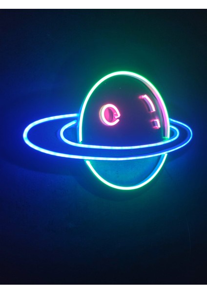 Satürn Neon Tabela Neon LED Dekoratif Duvar Aydınlatması Neon Duvar Dekorasyonu modelleri
