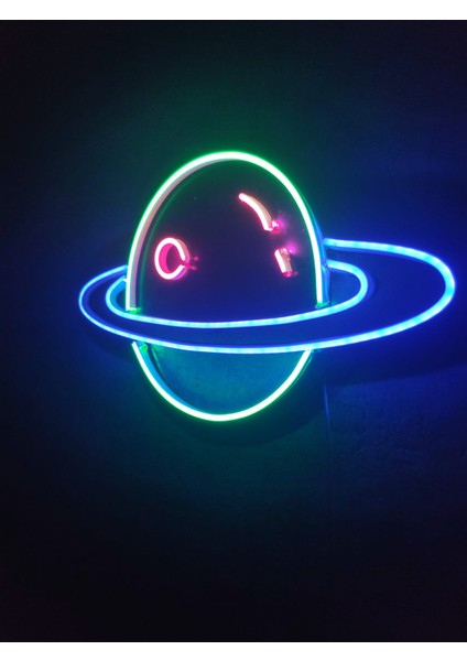 Satürn Neon Tabela Neon LED Dekoratif Duvar Aydınlatması Neon Duvar Dekorasyonu fırsatları