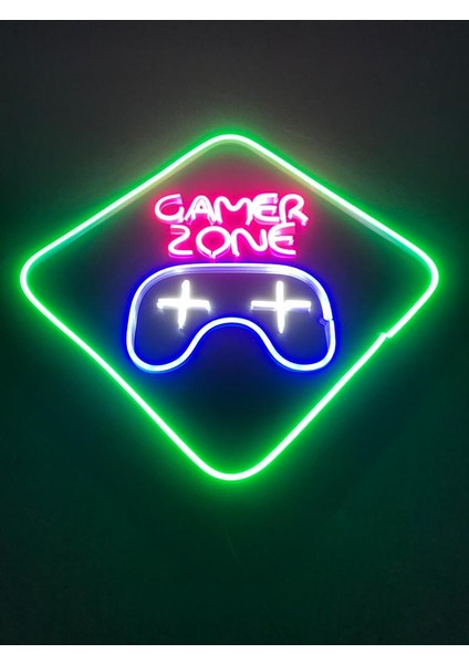 Gamer Zone Neon Tabela Neon LED Dekoratif Duvar Aydınlatması Neon Duvar Dekorasyonu