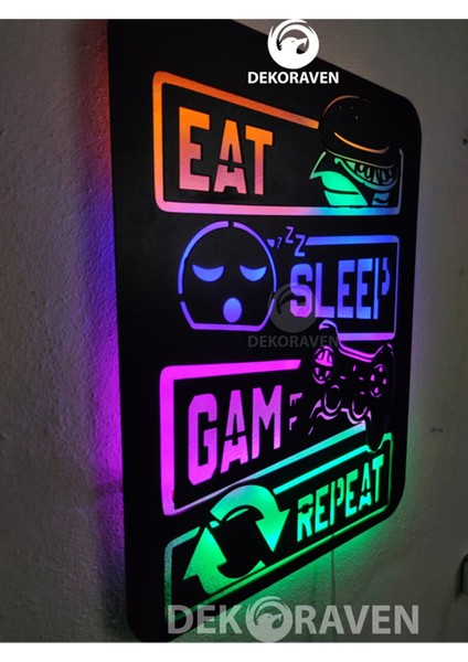 Eat Sleep Game Repeat Gamer Tablo