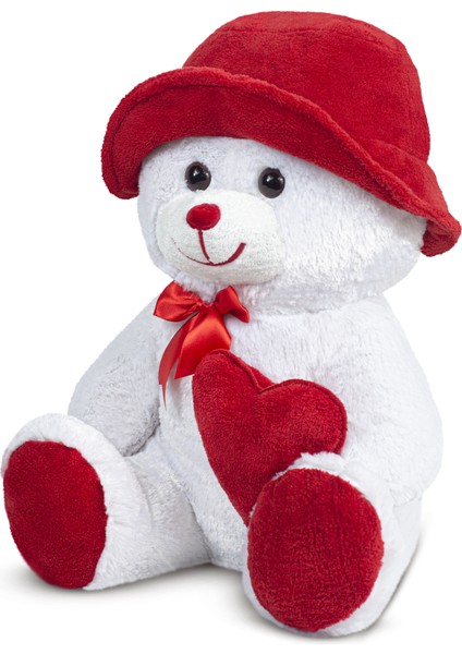 Pandamke Şapkalı ve Kalpli Peluş Ayıcık